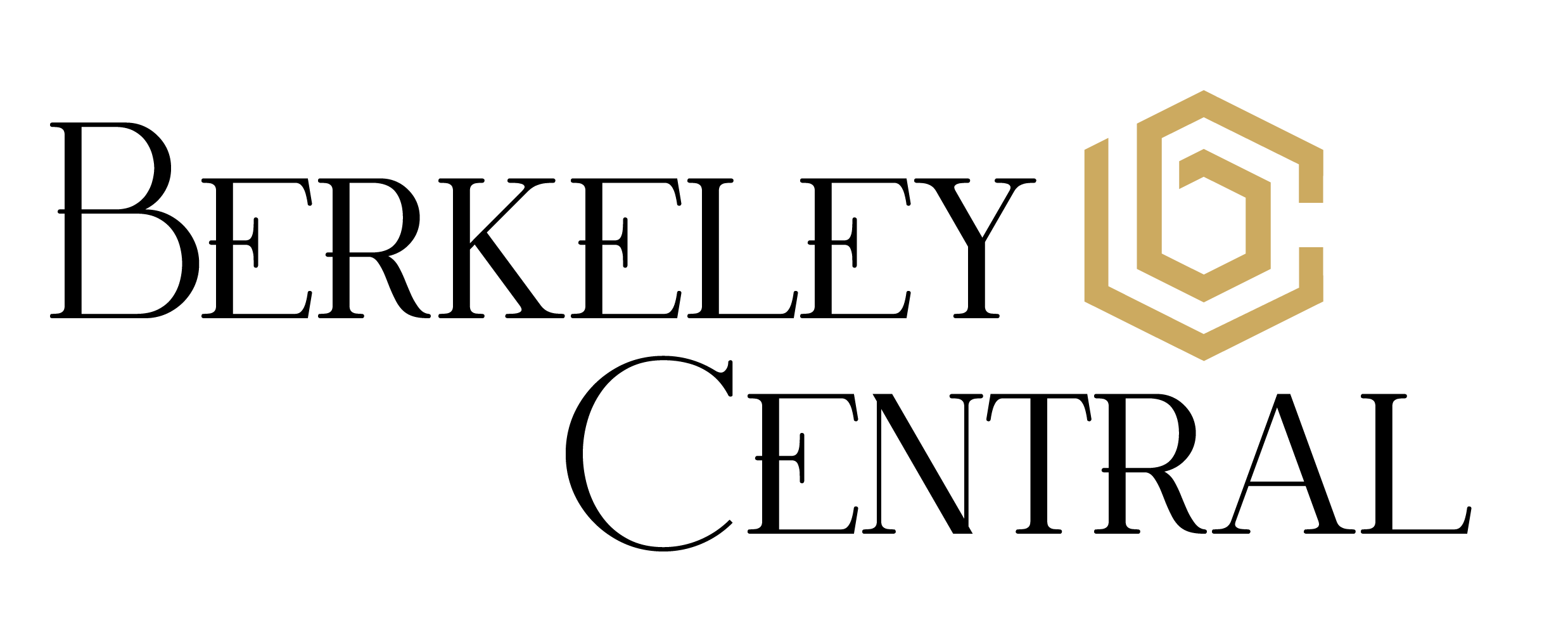 The image is a logo with the text "Berkeley Central" written in a serif font.